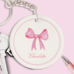 Porte-clefs Porte - clé acrylique rose Coquette Bow