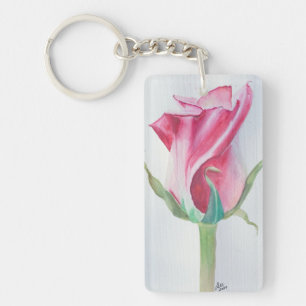Porte-clefs Porte - clé acrylique rose, (double face)