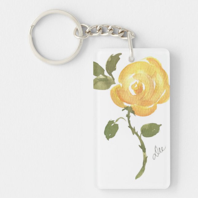 Porte-clefs Porte - clé acrylique rose jaune (Devant)