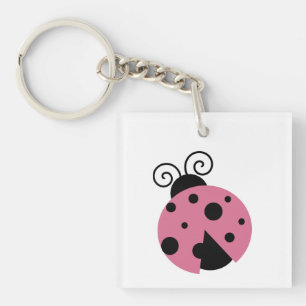 Porte-clefs Porte - clé acrylique rose Ladybug