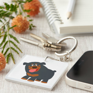 Porte-clefs Porte - clé acrylique Rottweiler joli dessin