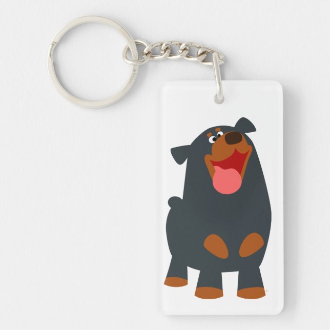 Porte-clefs Porte - clé acrylique Rottweiler mignon (Devant)