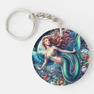 Porte-clefs Porte - clé acrylique - Sirène sous la mer