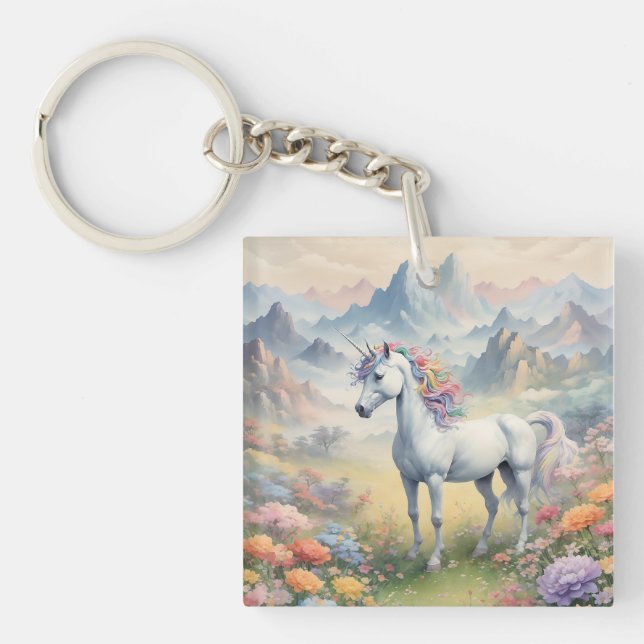Porte-clefs Porte - clé acrylique Unicorne (Devant)