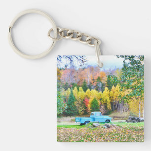 Porte-clefs Porte - clé acrylique vintage Blue Truck