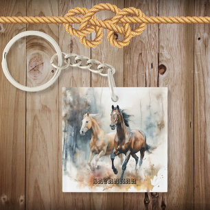 Porte-clefs Porte - clé acrylique Western Wild Horse