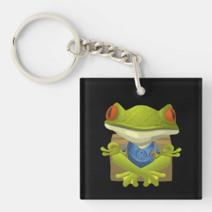 Porte-clefs Porte - clé acrylique Yoga Frog