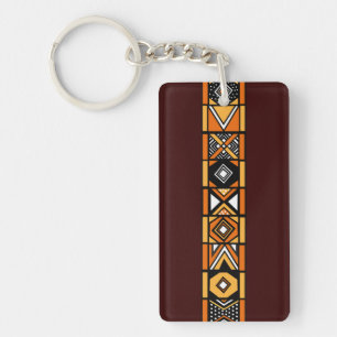 Porte-clefs Porte - clé africain de brun de motif