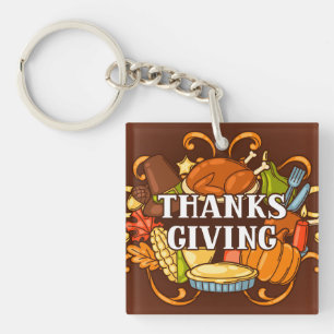 Porte-clefs Porte - clé alimentaire du jour du bon thanksgivin