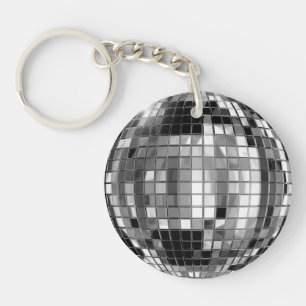 Porte-clefs Porte - clé argenté de boule de disco de partie