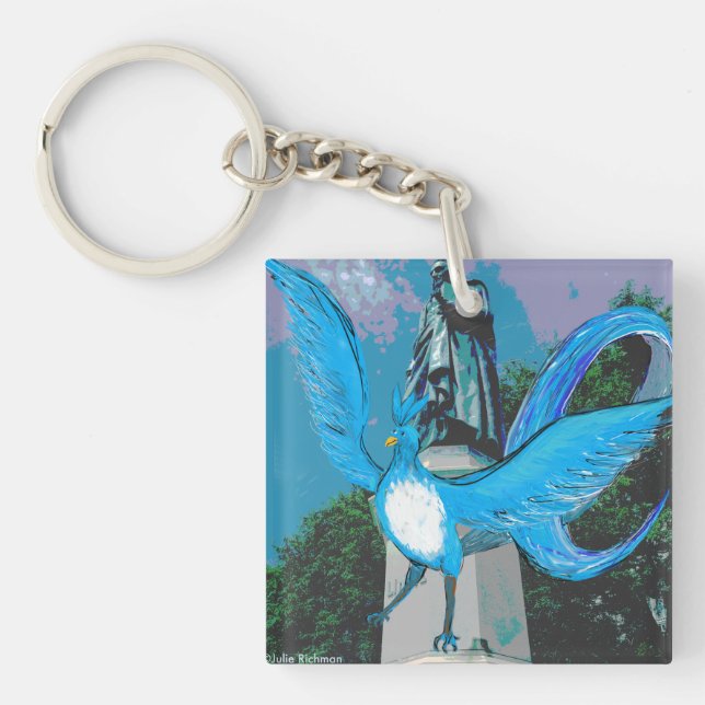 Porte-clefs Porte - clé aux oiseaux bleus (Devant)
