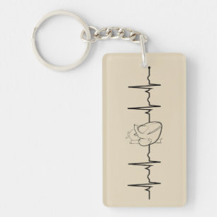 Porte-clefs Porte - clé avec le coeur réaliste et l'ECG