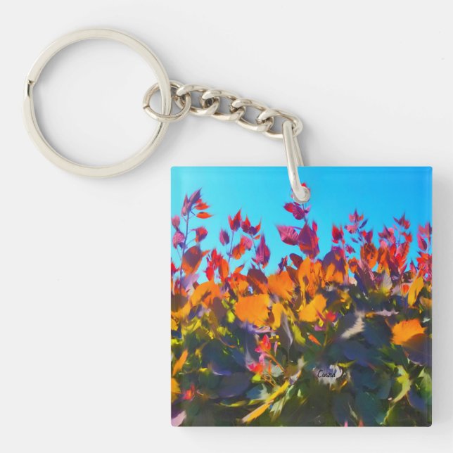 Porte-clefs Porte - clé avec photo de feuilles d'automne (Devant)