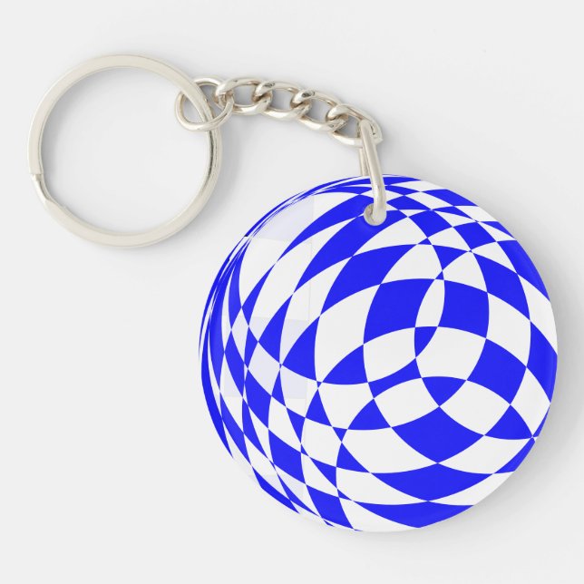 Porte-clefs Porte - clé - Balle en damier 3D (Devant)