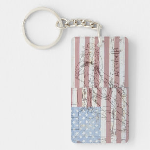 Porte-clefs Porte - clé Barrel Racer (Drapeau Américain II)