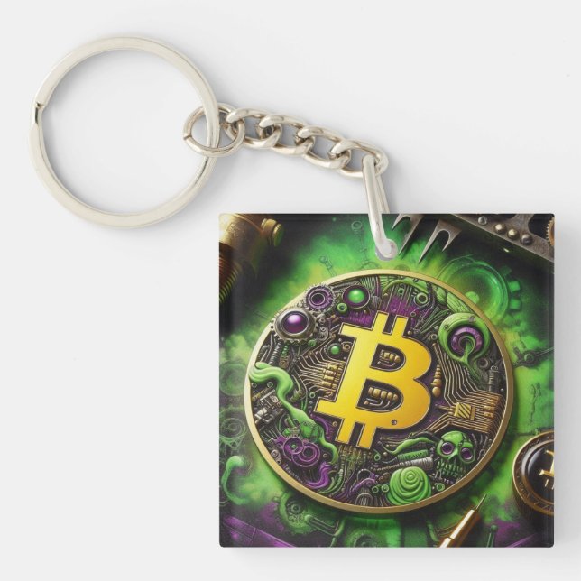 Porte-clefs Porte - clé Bitcoin radioactif (Devant)