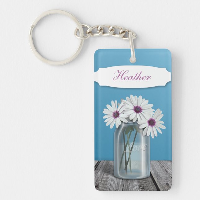 Porte-clefs Porte - clé blanc et pourpre de pot de maçon de (Devant)