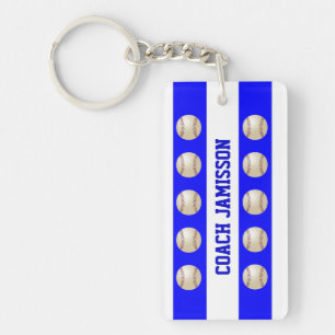 Porte-clefs Porte - clé, bleu et blanc, pour entraîneur/joue