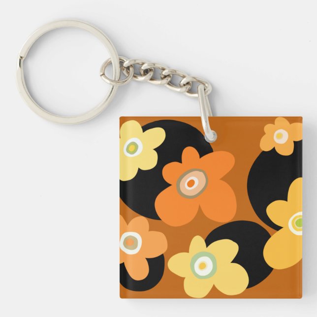 Porte-clefs porte - clé Brown à fleurs (Devant)