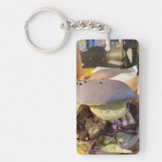 Porte-clefs porte - clé burger violet à un côté