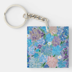 Porte-clefs Porte - clé Carré en acrylique bleu Haze