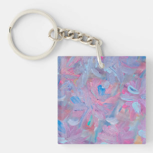 Porte-clefs Porte - clé Carré en acrylique floral de rêve de p