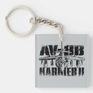 Porte-clefs PORTE - CLÉ Carré Harrier II AV-8B (double face)