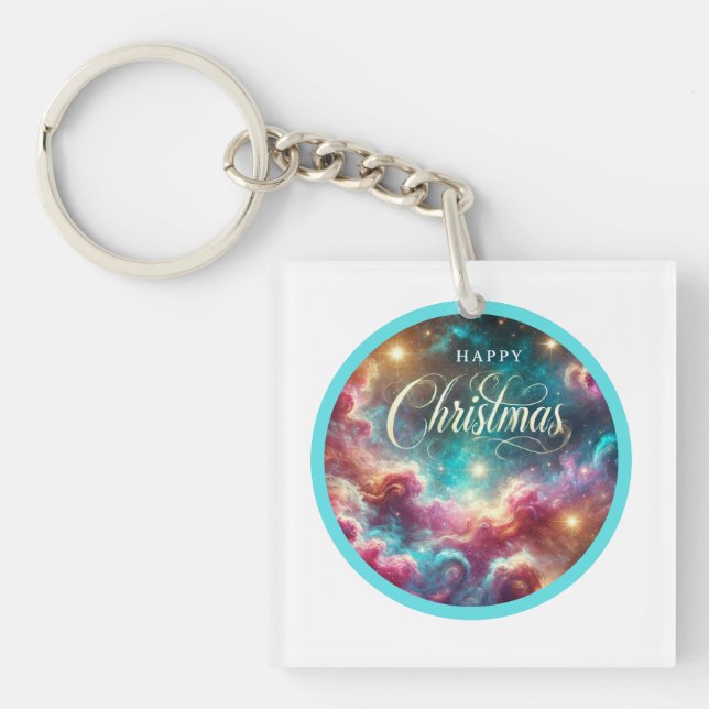 Porte-clefs Porte - clé Carré personnalisé - élégant (Devant)