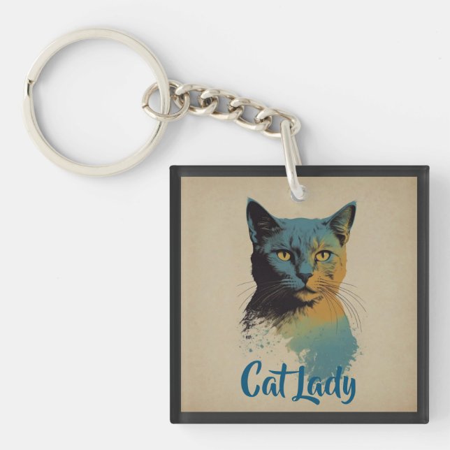 Porte-clefs Porte - clé Cat Lady (Devant)