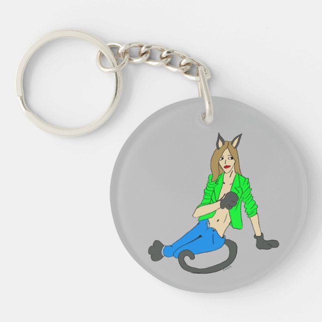 Porte-clefs porte - clé catgirl (Devant)