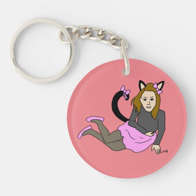 Porte-clefs porte - clé catgirl (Devant)