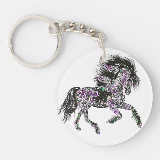 Porte-clefs Porte - clé chanceux du cheval | de zodiaque (Devant)