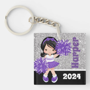 Porte-clefs Porte - clé Cheeréminent Personnalisé Purple & Arg