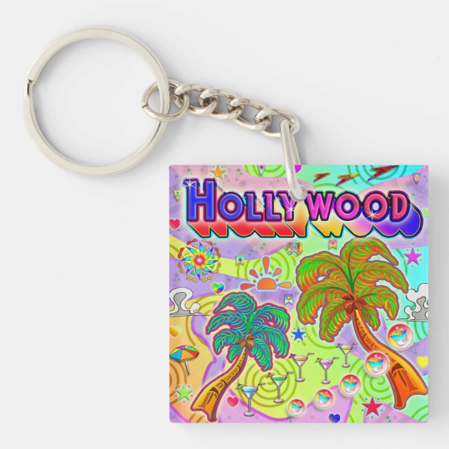 Porte-clefs Porte - clé cible de vacances à Hollywood (Devant)