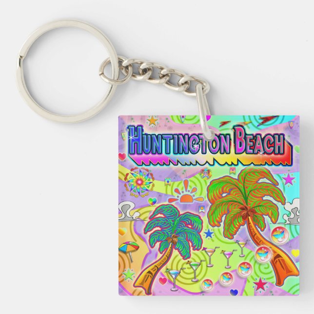 Porte-clefs Porte - clé cible de vacances Huntington Beach (Devant)
