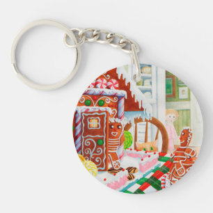 Porte-clefs Porte - clé circulaire acrylique GINGERBREAD SURPR