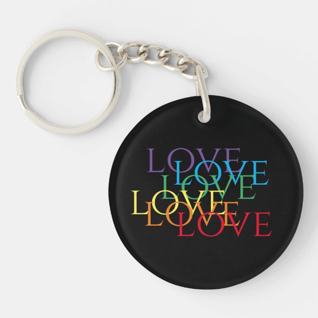 Porte-clefs PORTE - CLÉ circulaire ACrylique RAINBOW LOVE II (Devant)