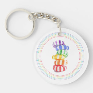 Porte-clefs PORTE - CLÉ circulaire en acrylique RAINBOW