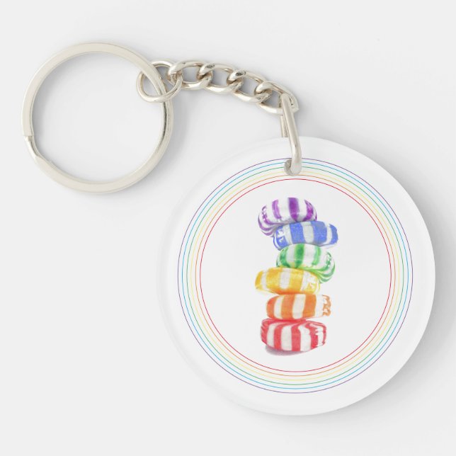 Porte-clefs PORTE - CLÉ circulaire en acrylique RAINBOW (Devant)