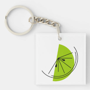 Porte-clefs Porte - clé Citrus Lime carré double face