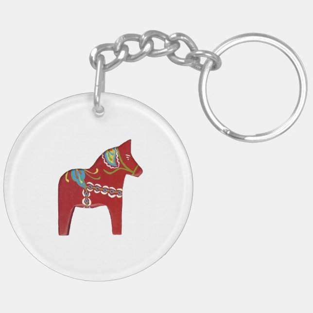 Porte-clefs Porte - clé Dala Horse Style Traditionnel (Dos gauche)