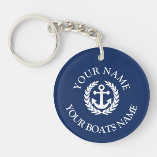 Porte-clefs Porte - clé d'ancre nautique de nom de bateau pers