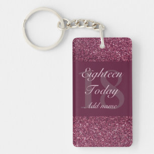 Porte-clefs Porte - clé d'anniversaire glamour personnalisé 18