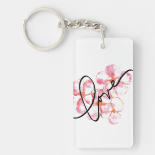 Porte-clefs Porte - clé d'aquarelle d'amour de Plumeria