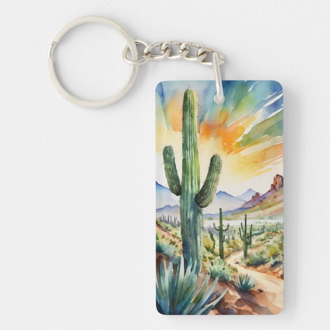 Porte-clefs Porte - clé d'aquarelle Saguaro (Devant)