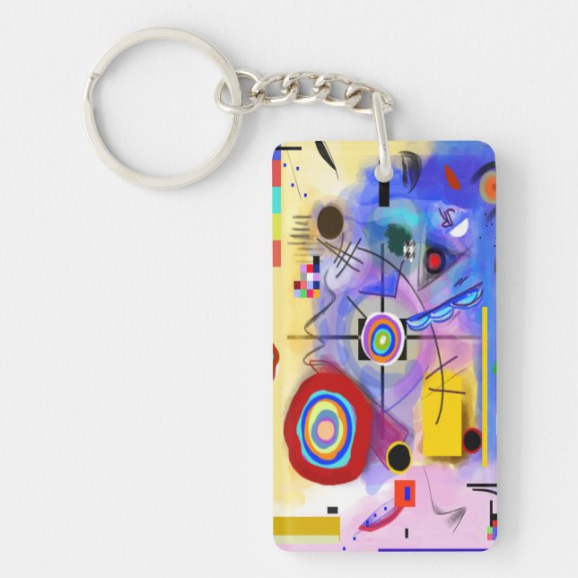 Porte-clefs Porte - clé d'art Abstrait inspiré de Kandinsky (Devant)