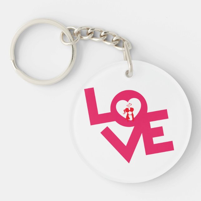 Porte-clefs Porte - clé d'art numérique d'amour (Devant)