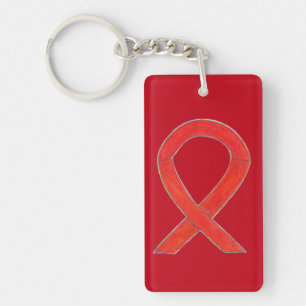 Porte-clefs Porte - clé d'art personnalisé Red Awareness