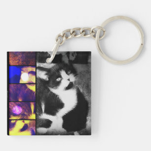 Porte-clefs Porte - clé d'art photo Tuxedo Kitten