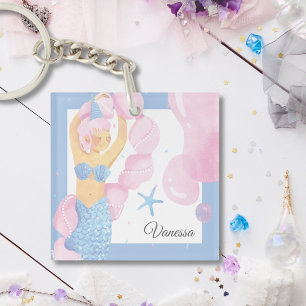Porte-clefs Porte - clé d'aventure Pale Blue & Pink Mermaid Pa